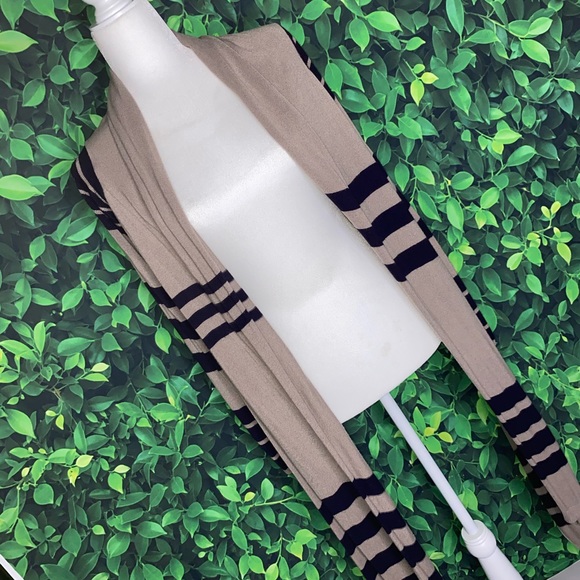 STRIPED OPEN FRONT LONG-SLEEVE SCARF CARDIGAN · SIZE XS, FITS S/M - Picture 2 of 8
